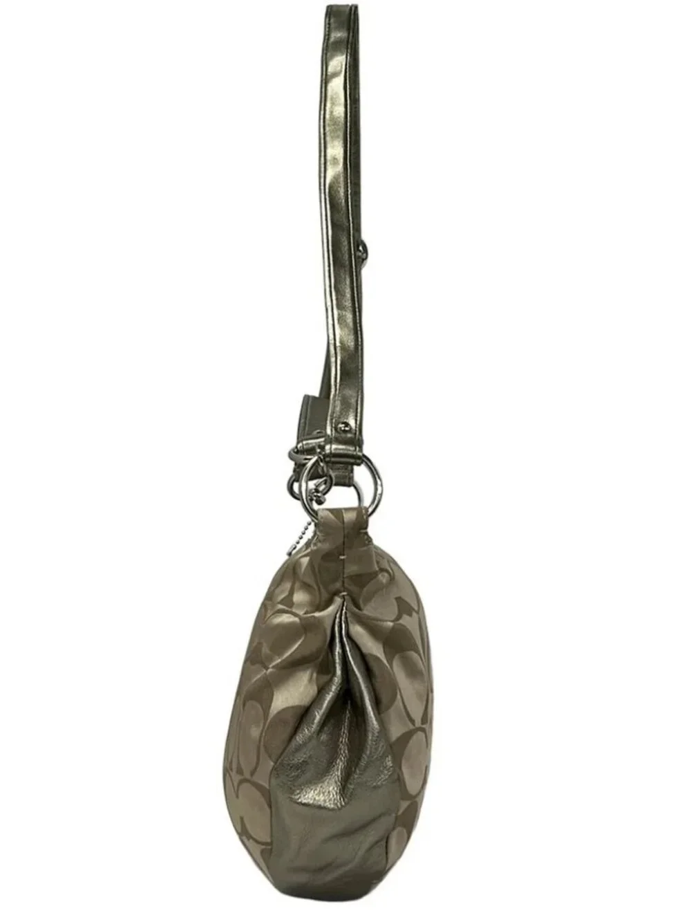 COACH Alicesignature Convertible Hobo Bag 13707 Dark Brown Beige Gold Jacquard